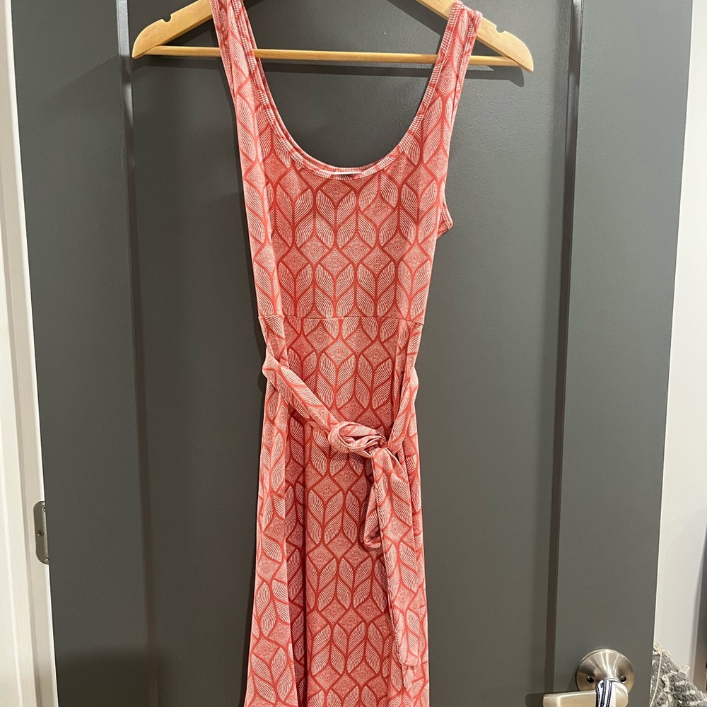 Coral Geometric Mini Dress